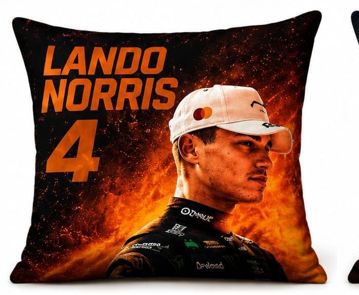 Lando Norris Cushion – Formula 1 Fan Gift- F1 Home decor- Birthday- Christmas Present her