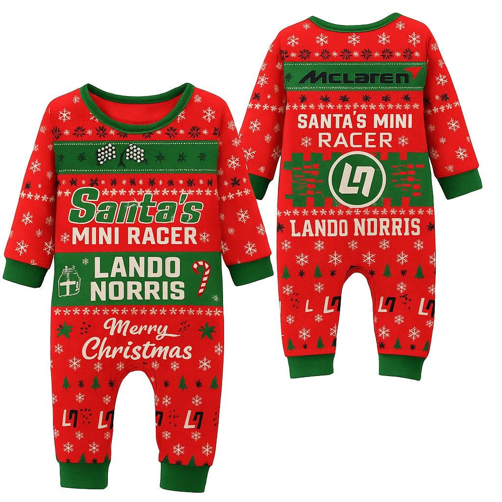 Lando Norris McLaren Baby Romper, F1 Christmas Suit