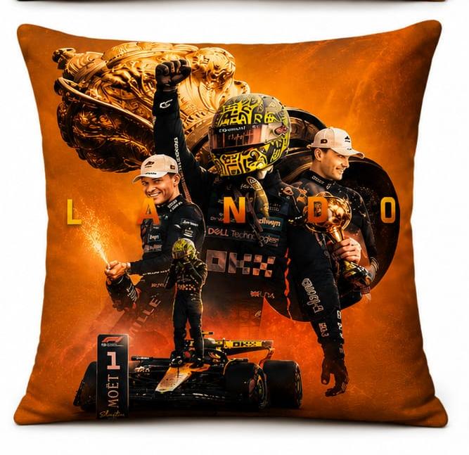 Lando Norris Cushion – Formula 1 Fan Gift- F1 Home decor- Birthday- Christmas Present her