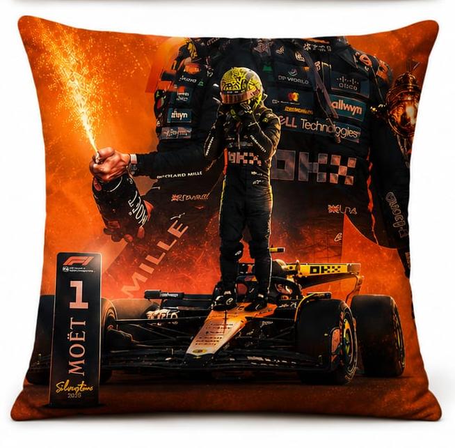 Lando Norris Cushion – Formula 1 Fan Gift- F1 Home decor- Birthday- Christmas Present her