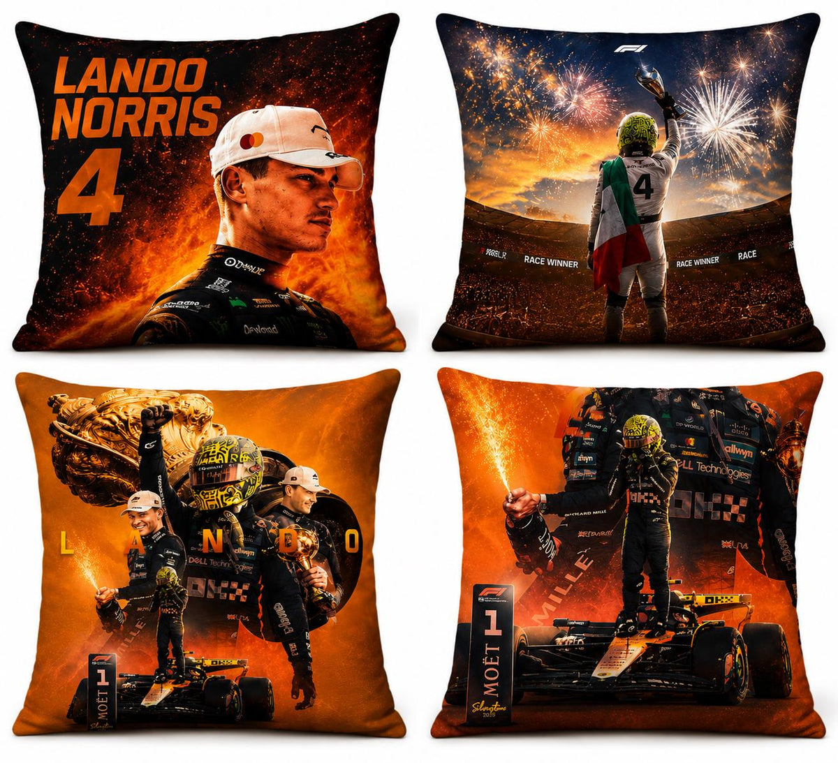 Lando Norris Cushion – Formula 1 Fan Gift- F1 Home decor- Birthday- Christmas Present her