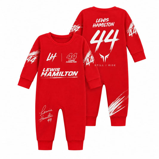 Lewis Hamilton Baby Romper | F1 Racing Suit Onesie, Birthday Outfit- Ham 44 Baby Romper