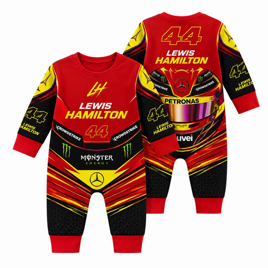 Lewis Hamilton Baby Romper | F1 Racing Suit Onesie, Birthday Outfit- Ham 44 Baby Romper (Copy)