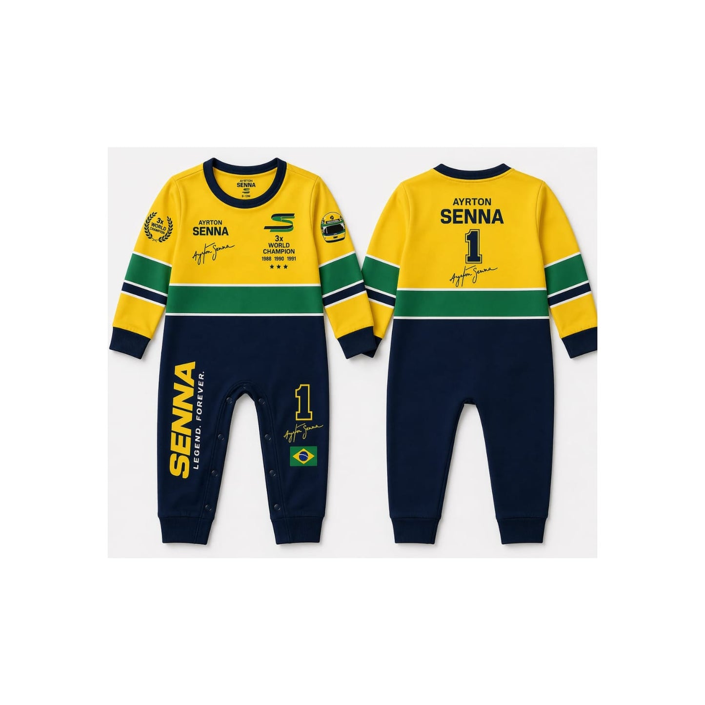 Ayrton Seena Baby Romper, McLaren F1 Racing Suit, Formula 1 gift