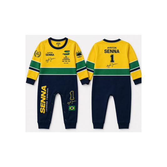 Ayrton Seena Baby Romper, McLaren F1 Racing Suit, Formula 1 gift