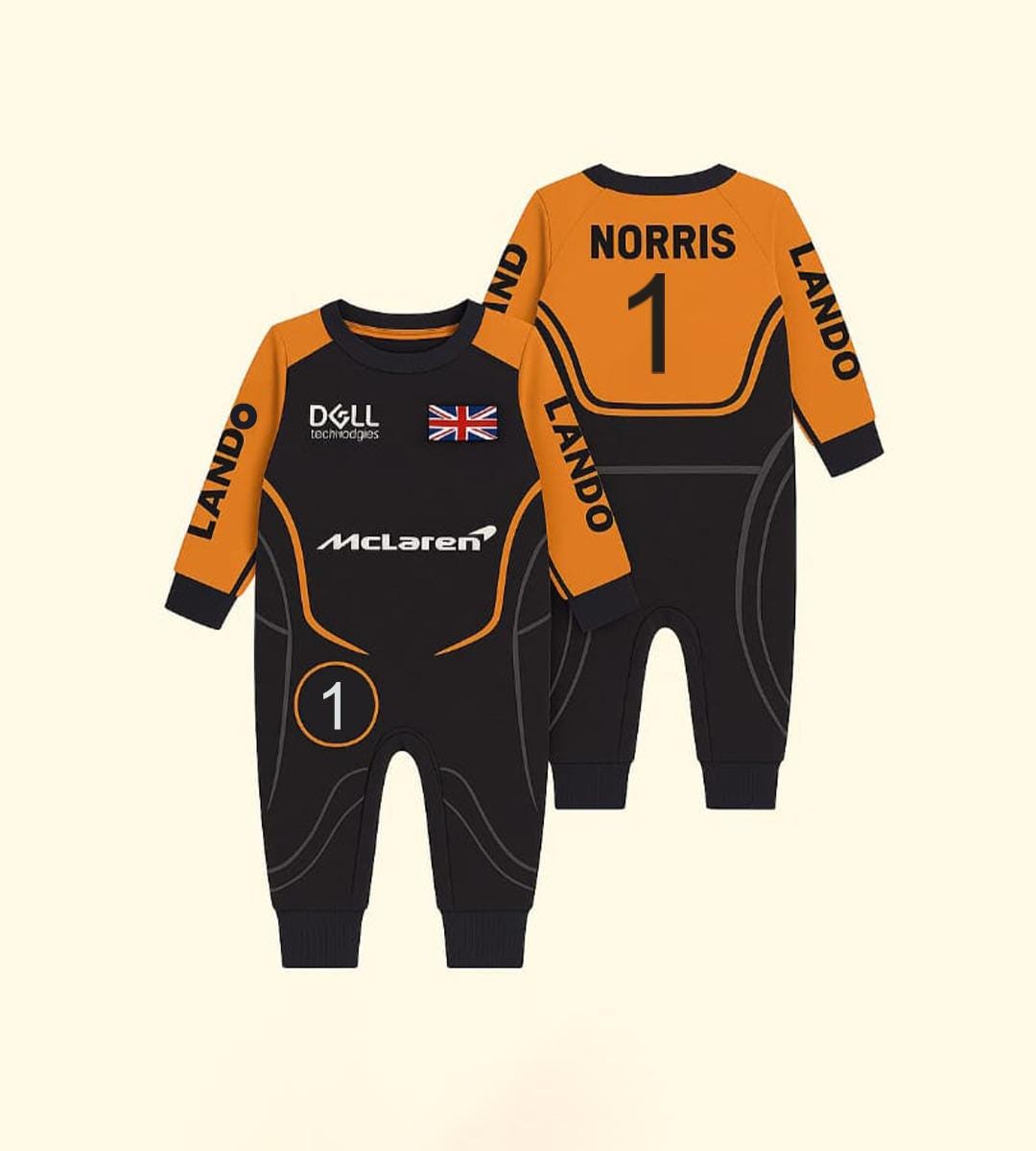 Lando Norris 4 McLaren F1 Babysuit – Mini Racer Edition Romper