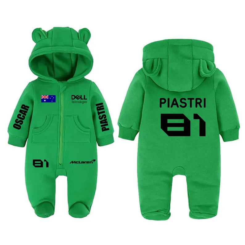 Oscar Piastri Baby Romper | F1 McLaren Cotton Onesie, Kids Racing Outfit