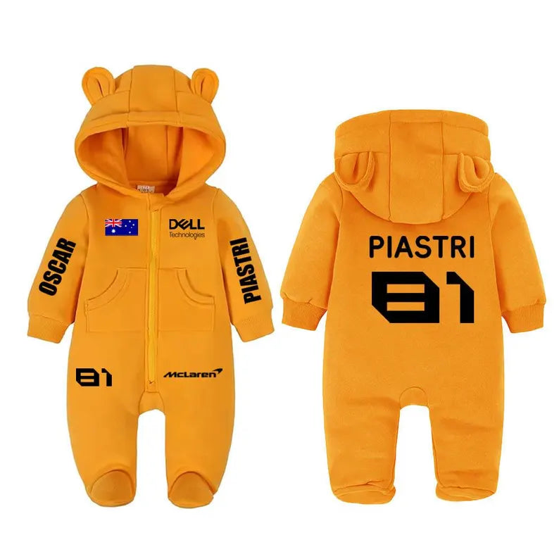 Oscar Piastri Baby Romper | F1 McLaren Cotton Onesie, Kids Racing Outfit