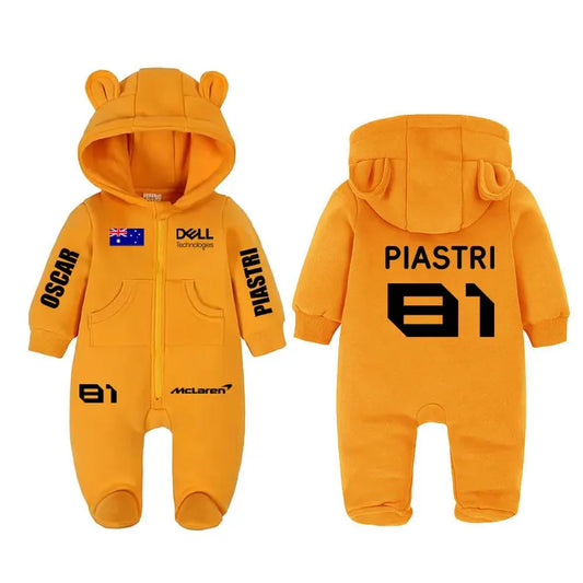Oscar Piastri Baby Romper | F1 McLaren Cotton Onesie, Kids Racing Outfit