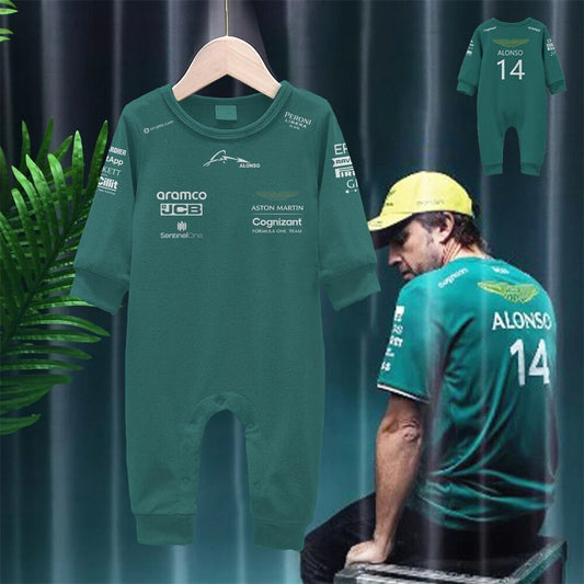 F1 Aston Martin Alonso 14 Baby Driver Romper NEW Super Soft